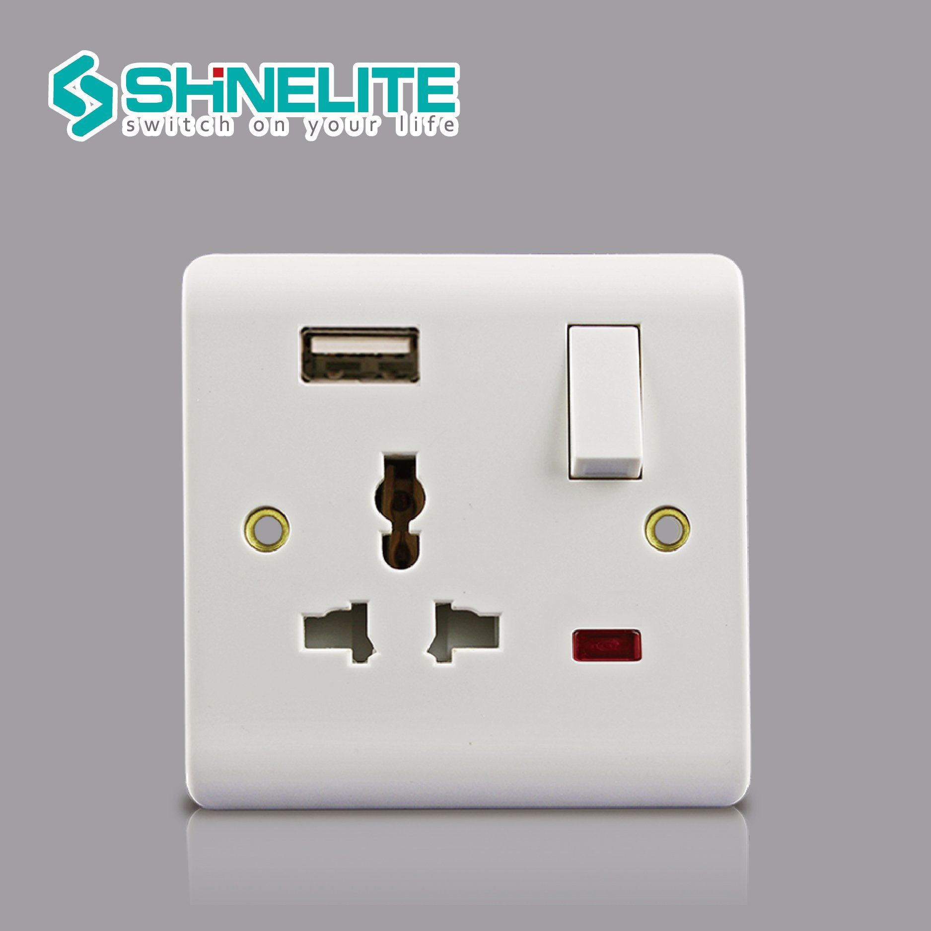 Bakelite Material 13A Multi-Function Socket Wall USB Socket