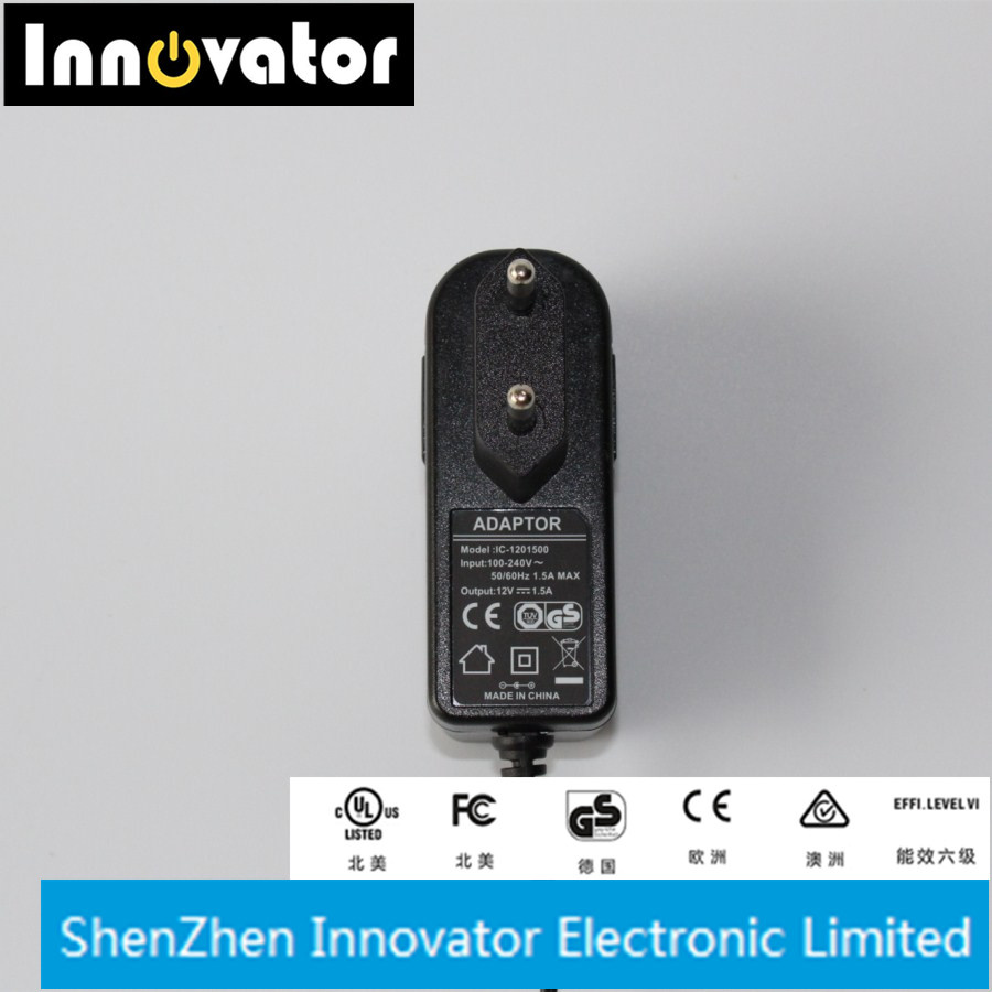 12V 1.5A 18W Plug in Type Power Adapter for Audio & LED Light