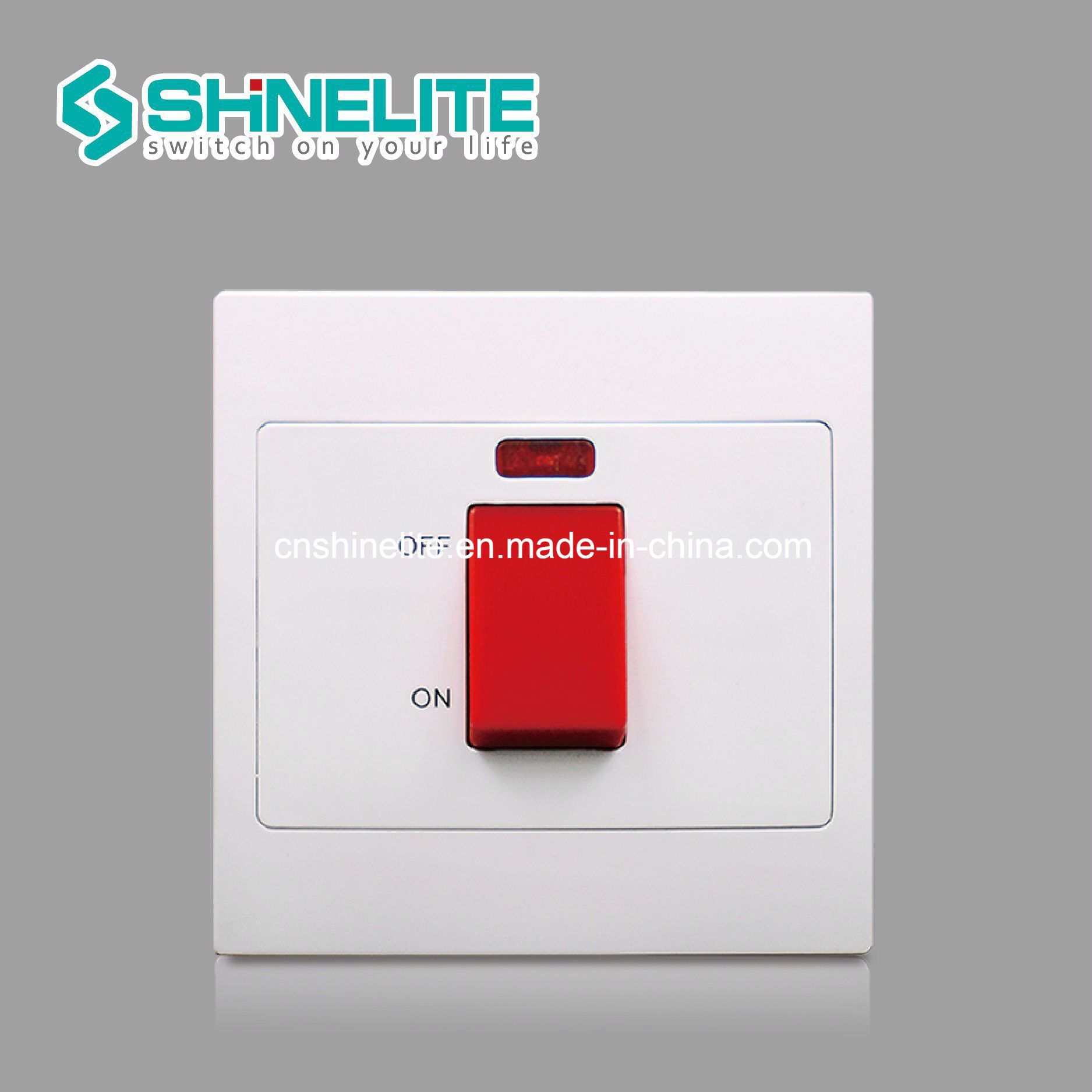 White Plastic Plate 45A Cooker Switch of New Design