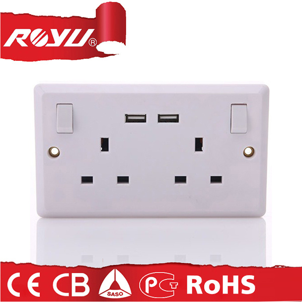 High Quality 220V USB Power Wall Socket UK