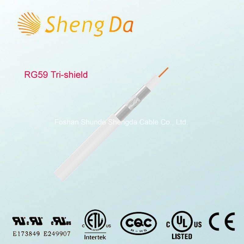 75ohm Wire Rg59 Tri-Shield Bc Conductor Coaxial Cable
