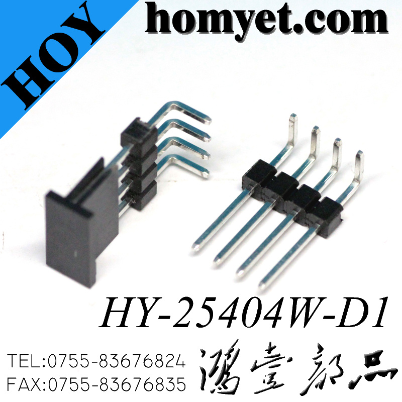2.54mm Pitch Right-Angle Pin Header Breakaway Header with Reel Packing (HY-25404W-D1)