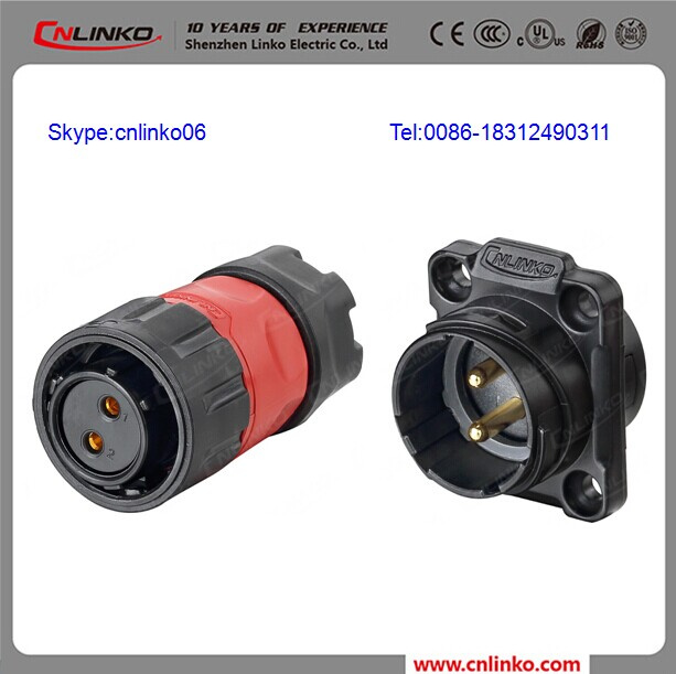Panel Mount 2 Pin Power Connector/LED Connector 2pin for Outdoor LED Flood Light