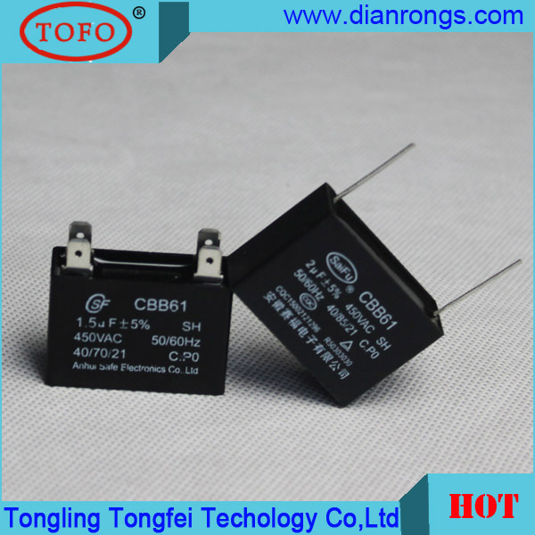 China Supplier Cbb61 Capacitors 1.5UF