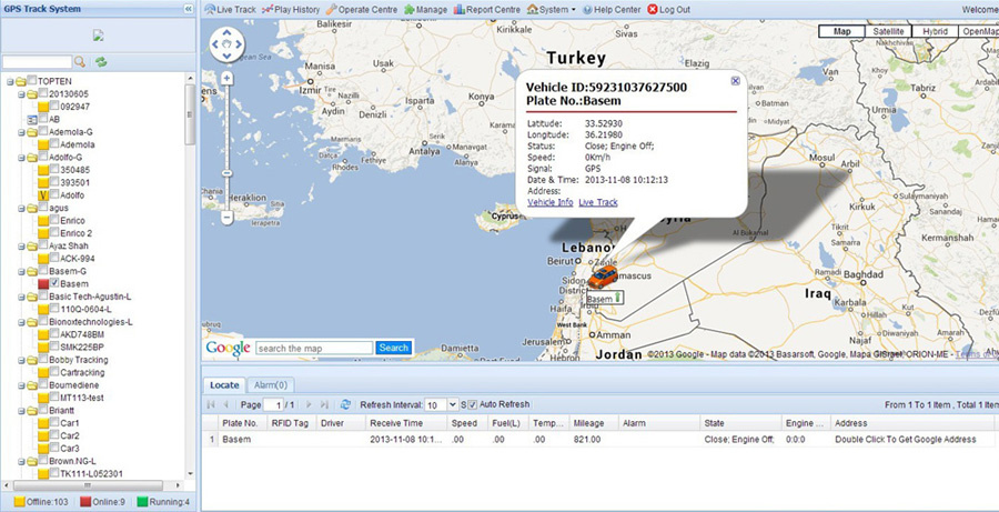 SIM Card GPS Tracking System with Free Software (TS05-KW)