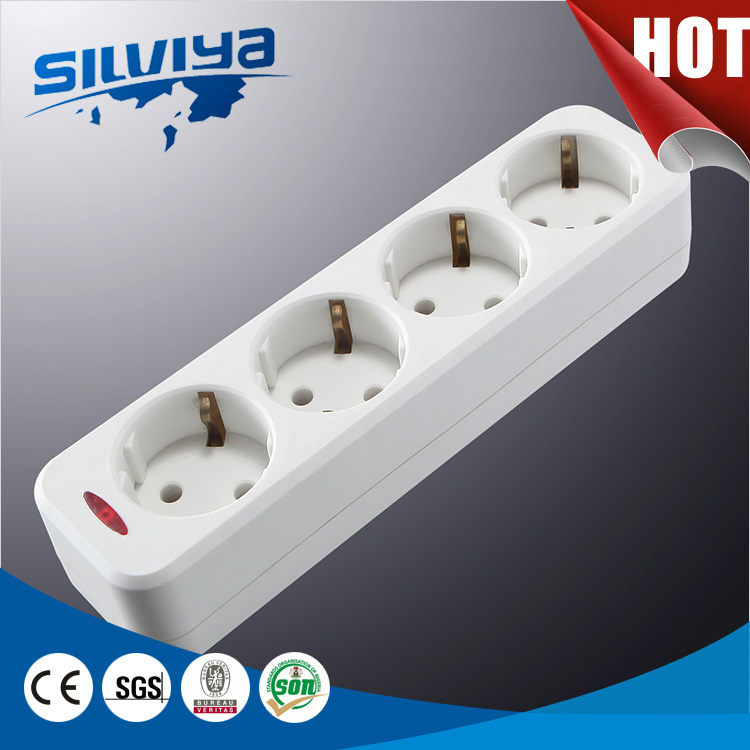 4 Way European Extension Cord with Indicator