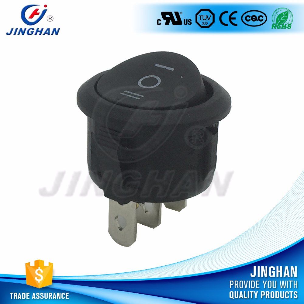 High Quality Mini 3 Way Round Rocker Switch on-off-on