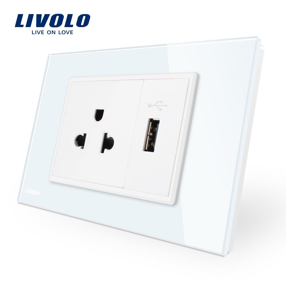 Livolo Excellent Quality Us Power Socket and USB Socket Vl-C91us1u-11