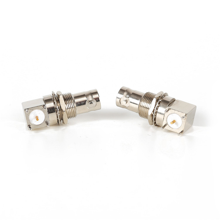 BNC Female Jack Nut Bulkhead Right Angle PCB Mount RF Connector