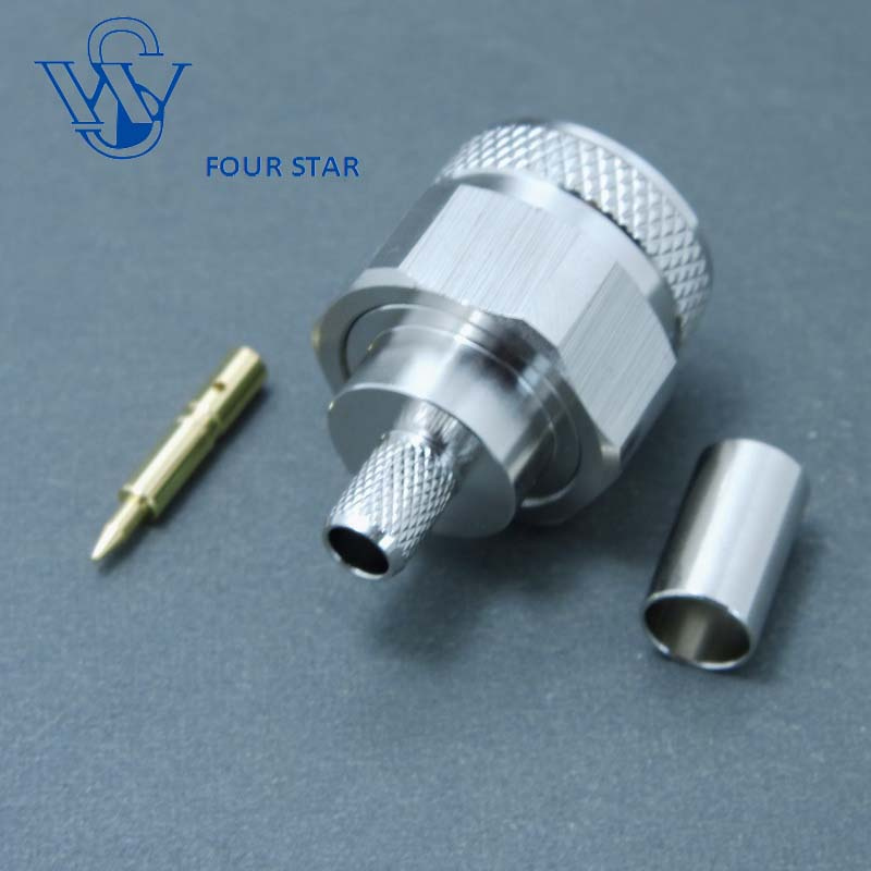 Male Plug Crimp RF Coaxial N Connector for LMR240 Cable