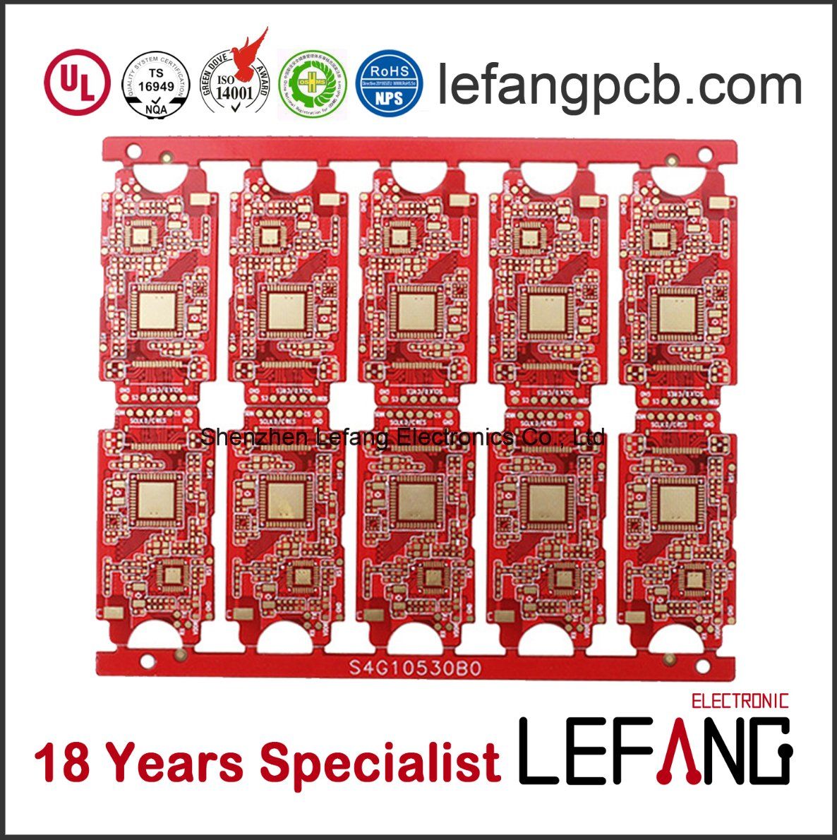 Red Ink 6 Layers PCB Board for Signal Power Amplifier