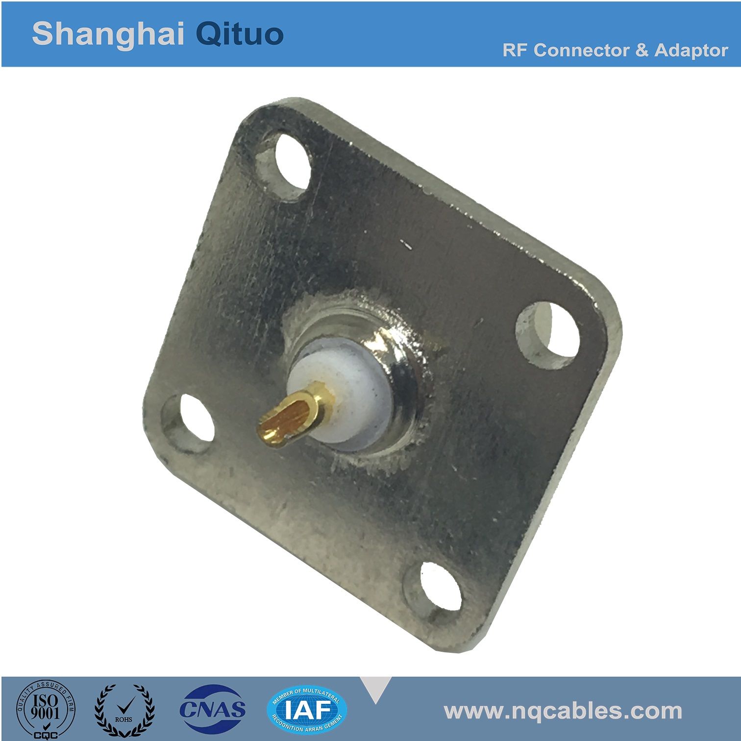 RF Connector BNC Straight Female Jack Flange (BNC-KF) (25X25 square)