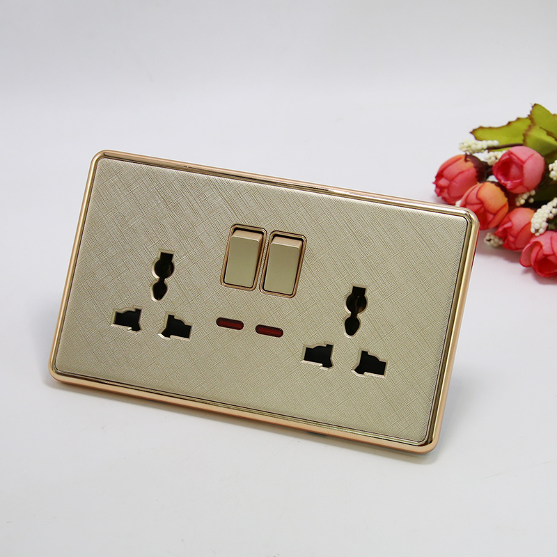 Two Gang Switch 3pindouble Mf Socket W/N