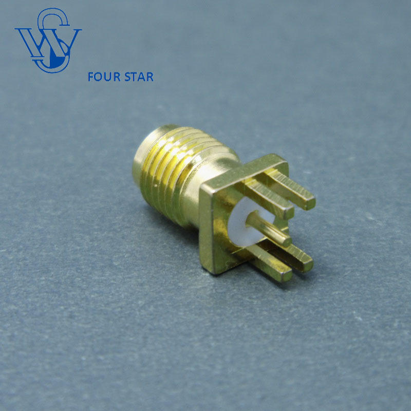 Gold Plated Female Jack SMA Connector for PCB Edge Mount