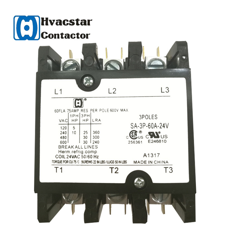 Single Phase Air Condition AC Motor Contactor SA-3p-60A-24V
