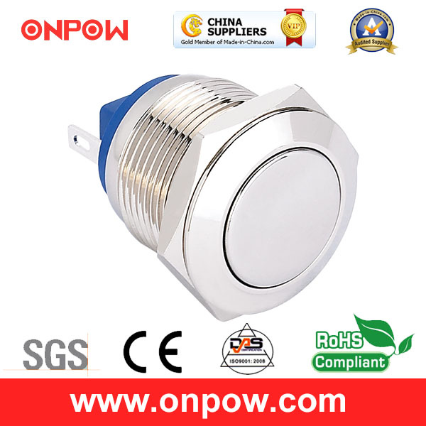 Onpow 19mm Metal Pushbutton Switch (GQ19F-10/J/N, CCC, CE, RoHS Compliant)