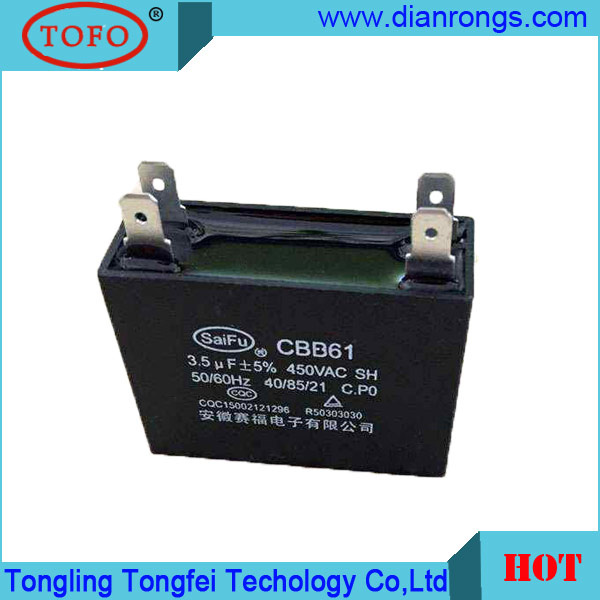 3.5UF 450V Cbb61 Fan Capacitor Sh Capacitor Cbb61capacitor