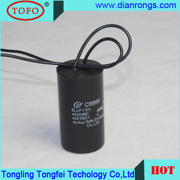 Water Pump Motor Capacitor Cbb60 8UF 10UF High Quality