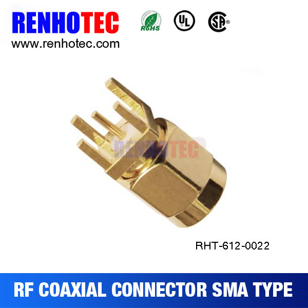 Bulkhead SMA Male Connector for PCB Mount