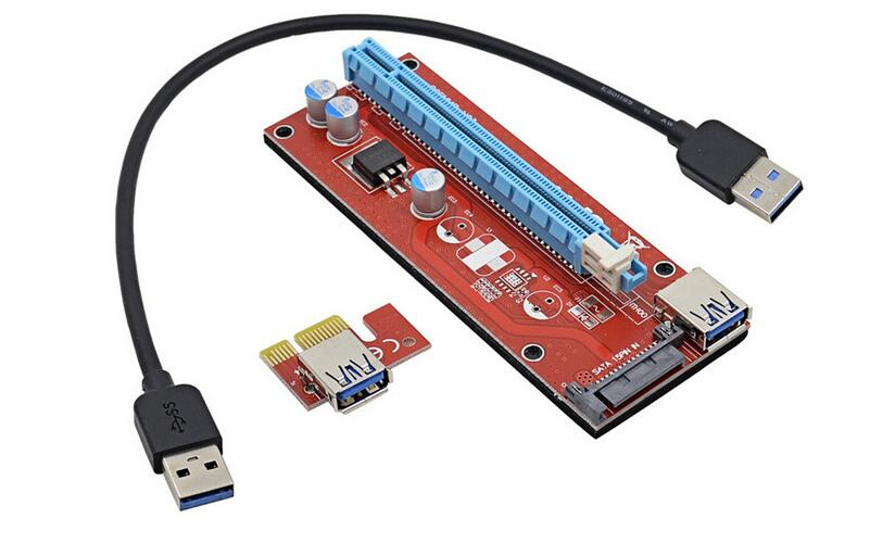 Ver 007s PCI-E 1X to 16X 15pin Riser Adapter Kit for Mining