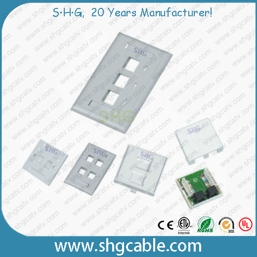 86 Type 4 Port Network Wallplate Faceplate with Shutter