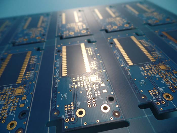 Electronics PCB Double Sided with Immersion Gold with Blue Soldermask
