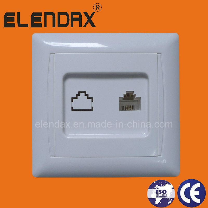 European Style Flush Mounted Wall Phone Socket (F6007)
