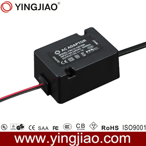 12W Black AC LED Power Supply with Encapsulated