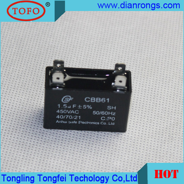 18UF Cbb61 Fan Capacitor with Pin and Wire Series