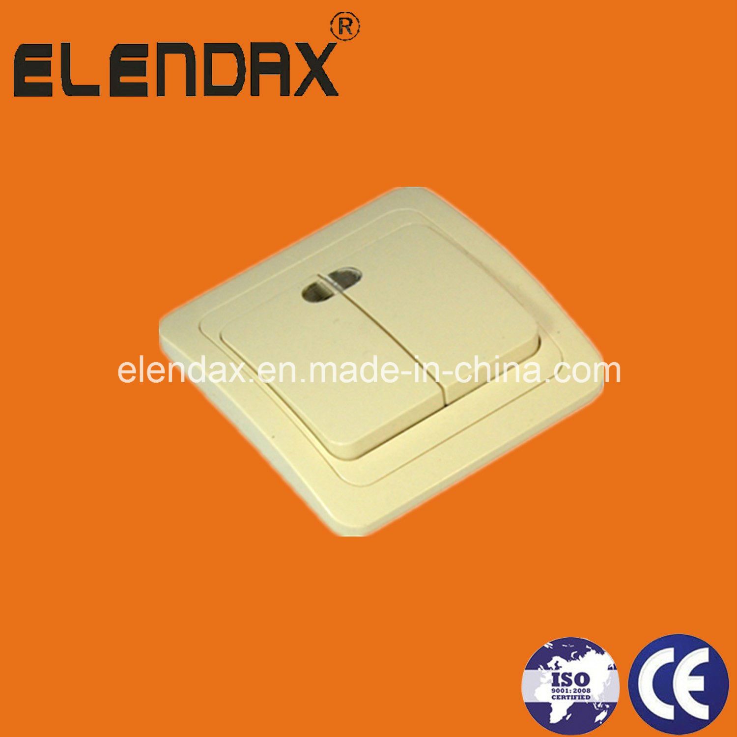European Style Cream Colour Two Gang One Way Switch