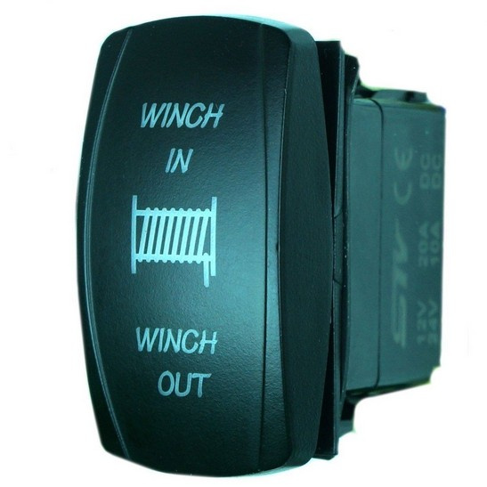 Laser Blue Momentary Rocker Switch Winch in/out 20A 12V (ON) -off LED Light