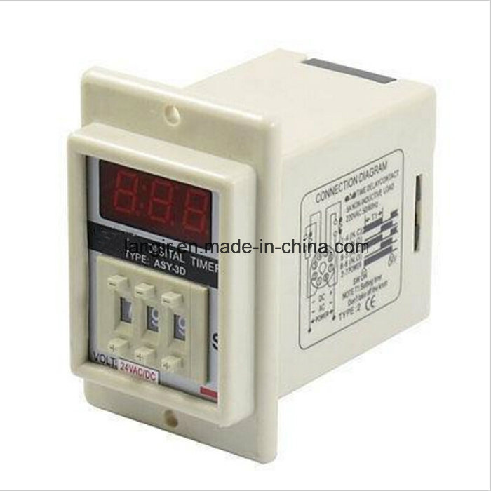 AC/DC 36V 2 No 2 Nc Dpdt 0.1-9.99 Second 9.99s Time Delay Relay Timer Asy-3D