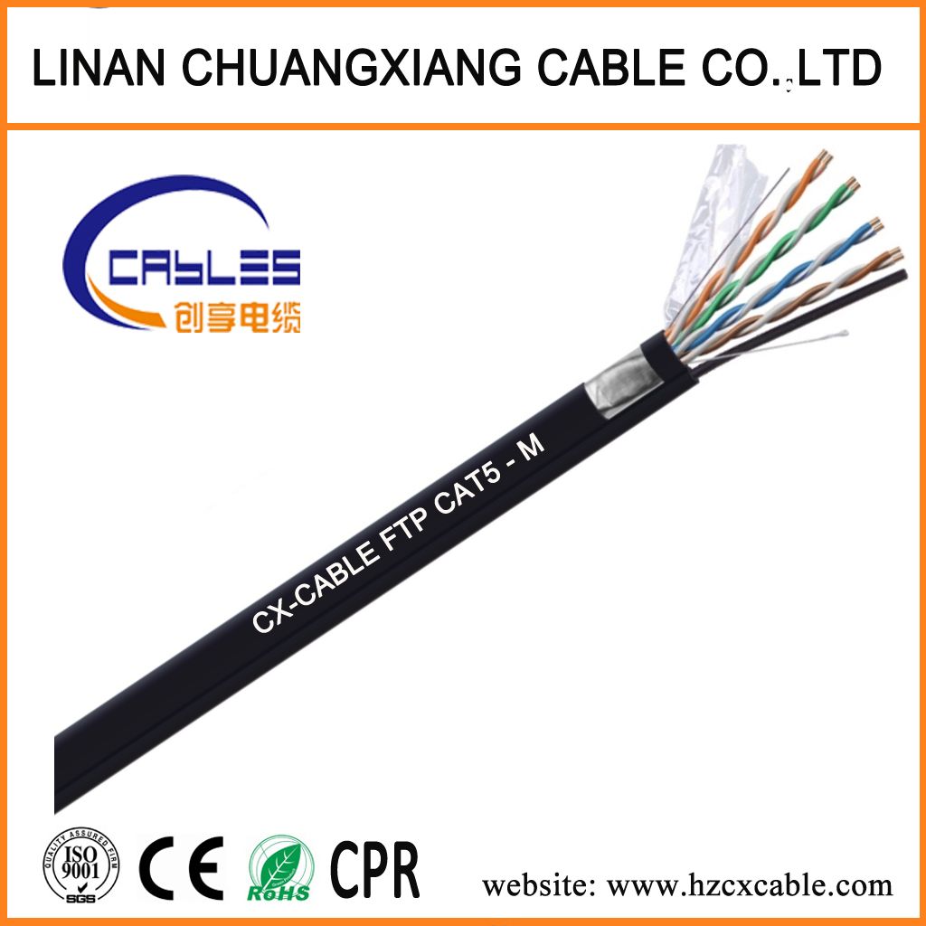 FTP Cat 5 LAN Cable with Messenger 0.5mm for Outdoor Use