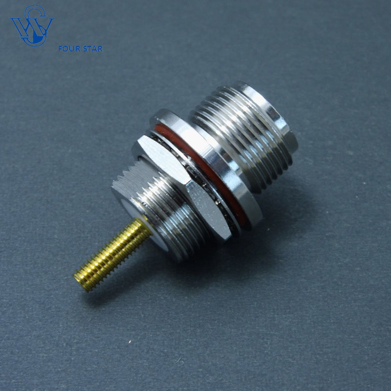 Female Back Bulkhead N Connector with Extended 12.5mm M4 Thread Pin
