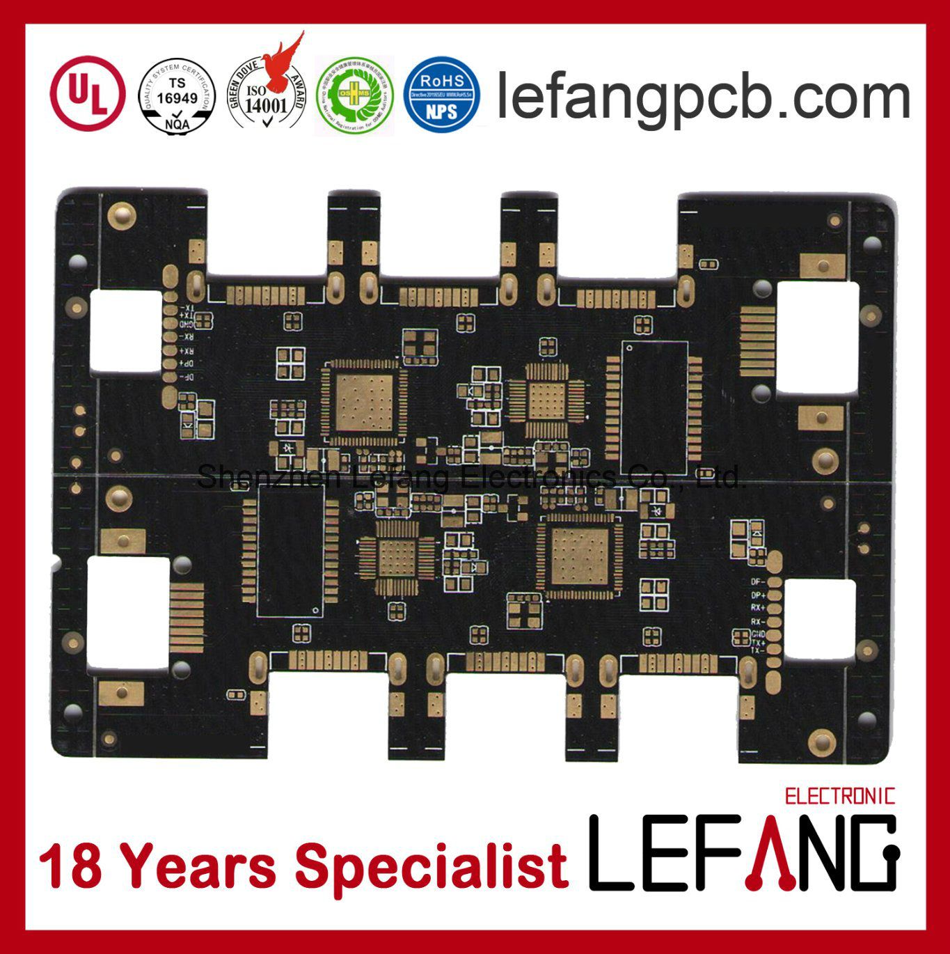 UL Approved ISO/TS16949 ENIG PCB for Automotive Electronics