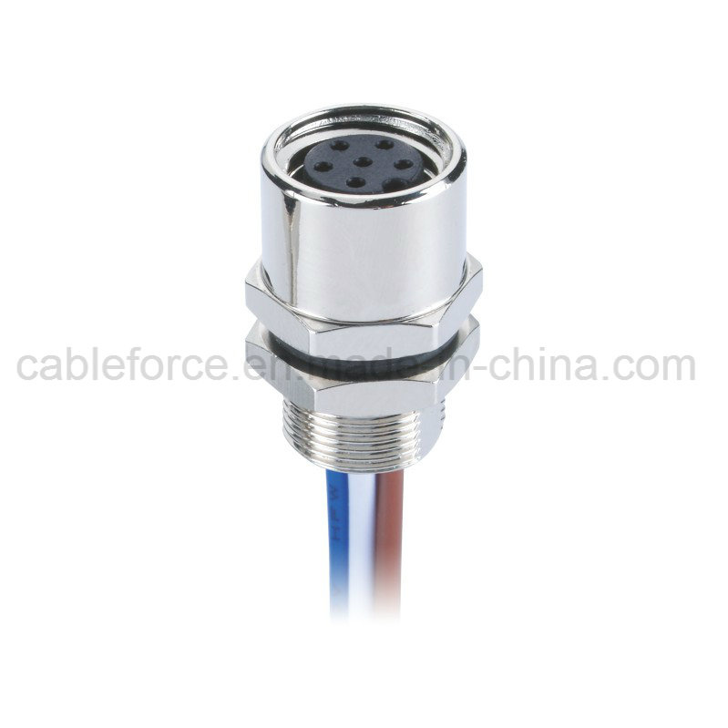 M8 6pin Female Connector Circular Waterproof Connector with Wires for Sensor