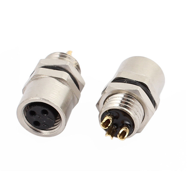 Circular Waterproof Connector M12 3pin Rear Mount Connector
