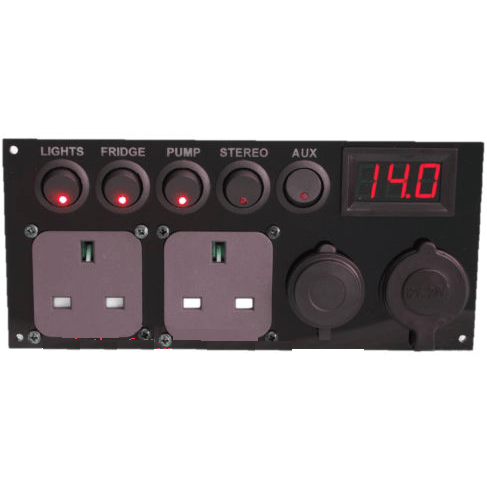 12V Red Campervan Switch Panel Motor