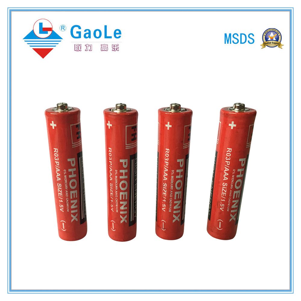 Super Heavy Duty AAA 1.5V R03p Battery with MSDS SGS