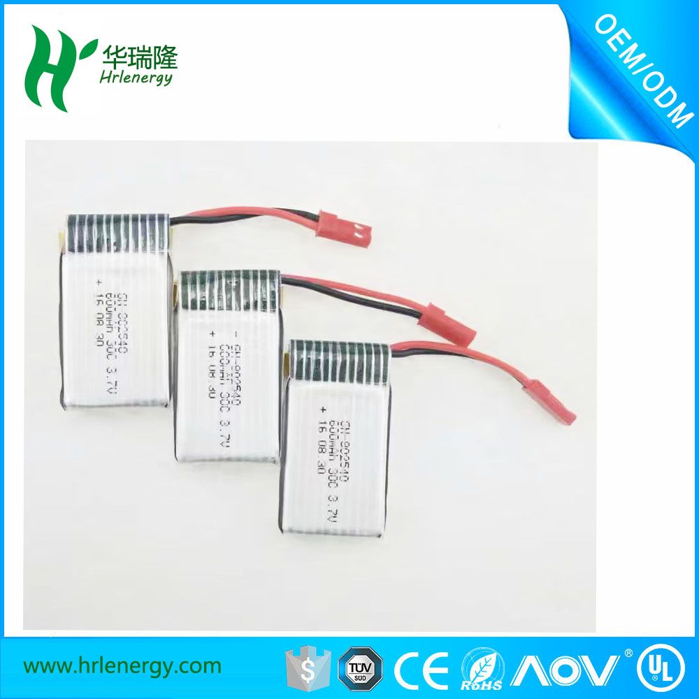 3.7V/600mAh Li-ion Polymer Battery Packs