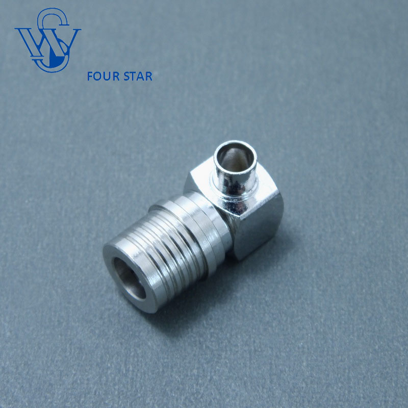 RF Coaxial Male Plug Right Angle Qma Connector for Rg402 Cable