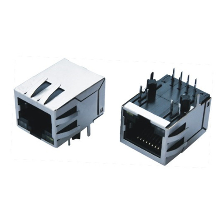 RJ45 Metal 8 Pin Female PCB Right Angle Board Jack Connector