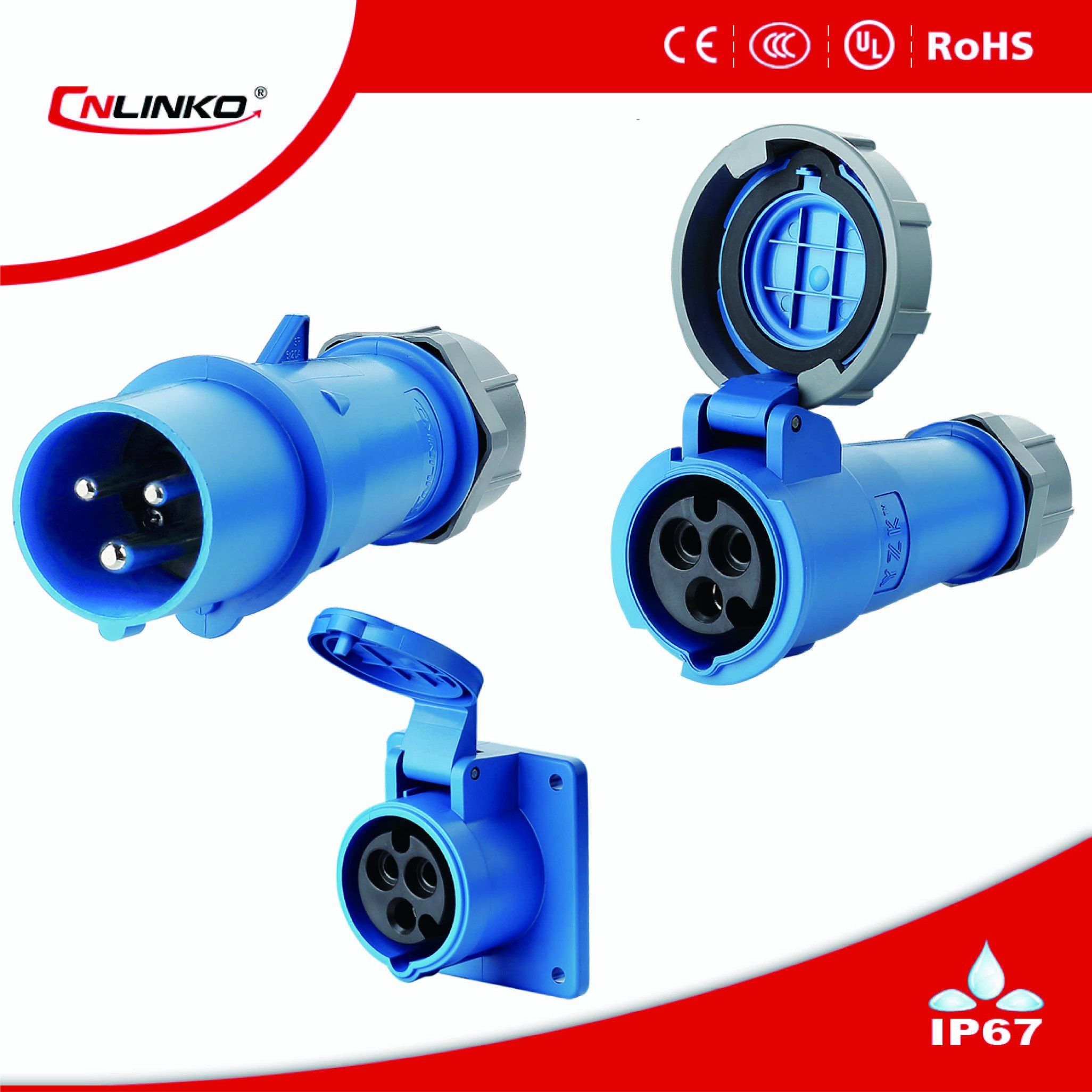Industrial Plug Socket Connector/Connector 16A/32A 220V for Mining