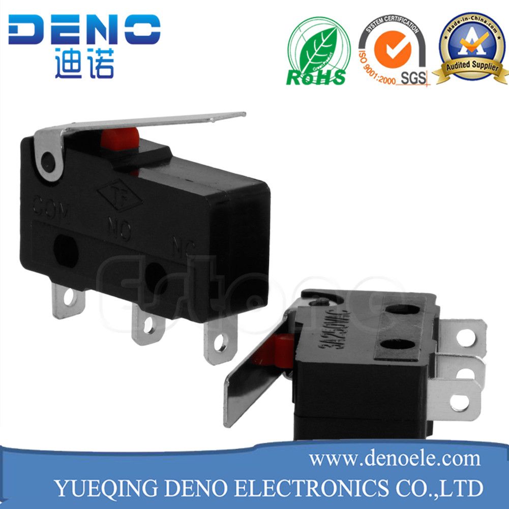 Roller Arm Lever Subminiature 3A 250V AC Micro Limit Sensor Switch