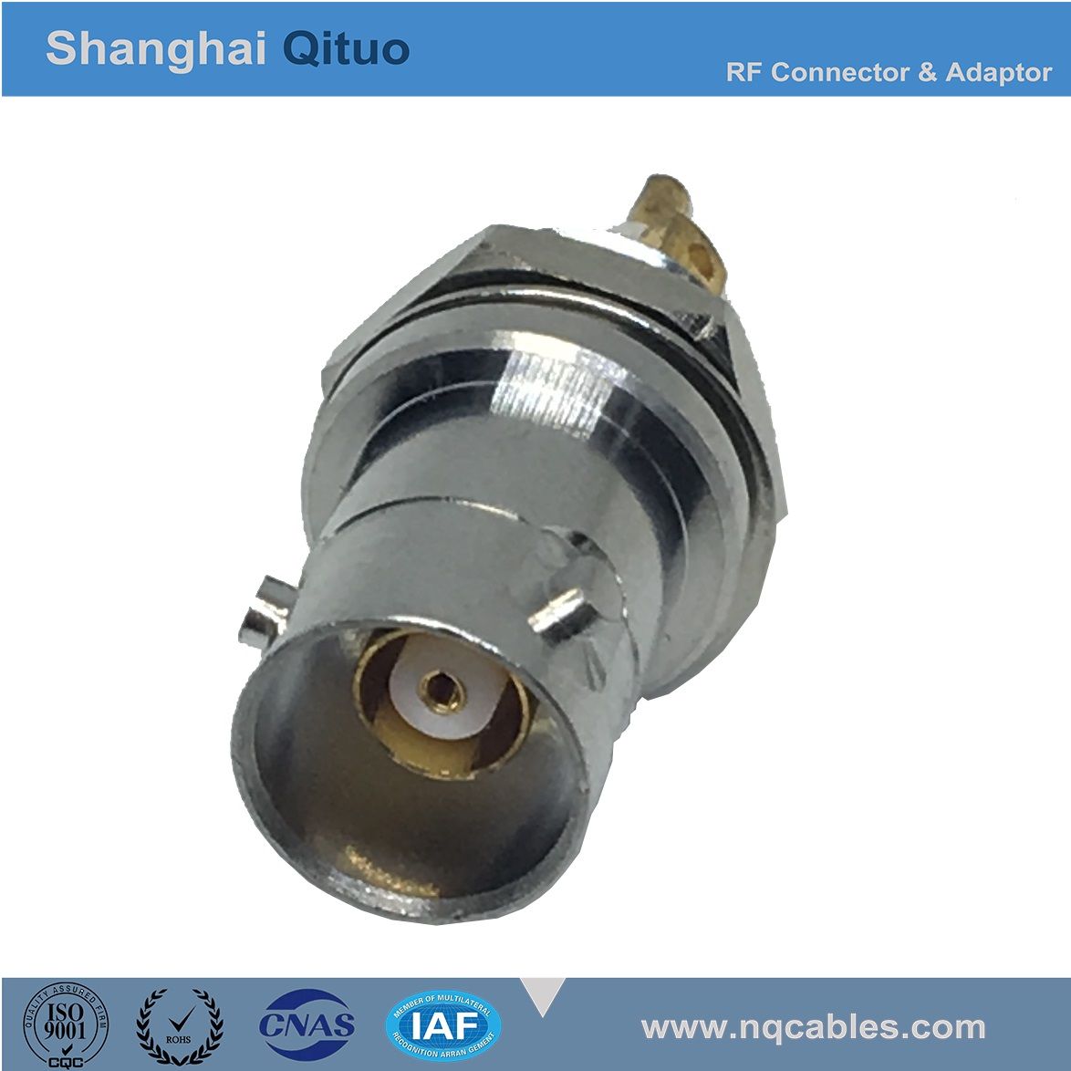 RF Connector BNC Triple Coaxial Female Jack End-Tooth Short