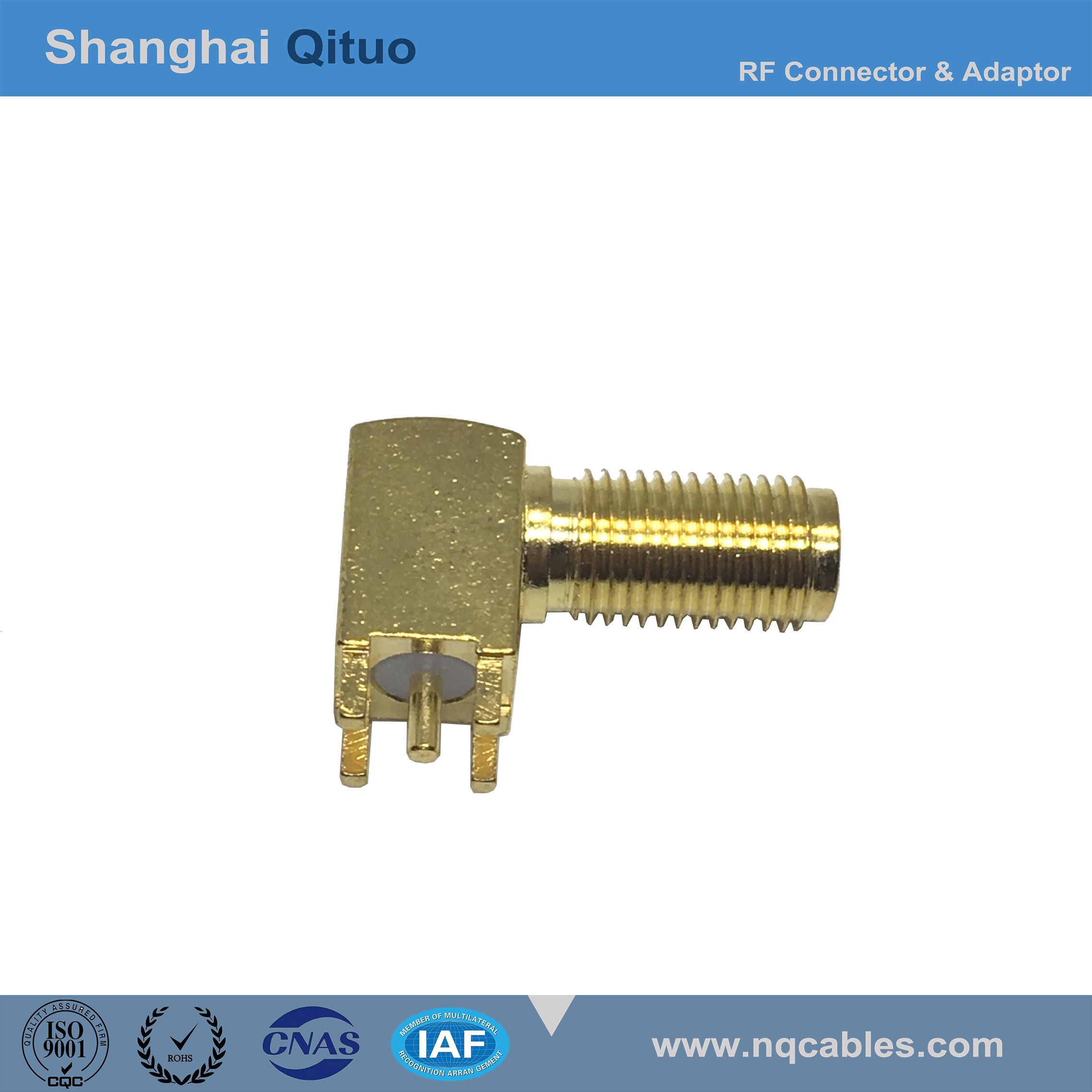 RF Connector SMA Right Angle Female Jack End-Tooth End-Launch (SMA-KYWE)