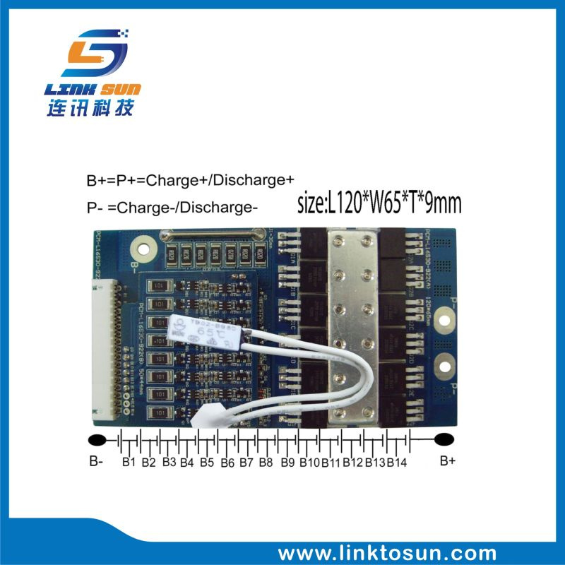 15s 25A Protection Circuit Board for 48V LiFePO4 Battery Pack