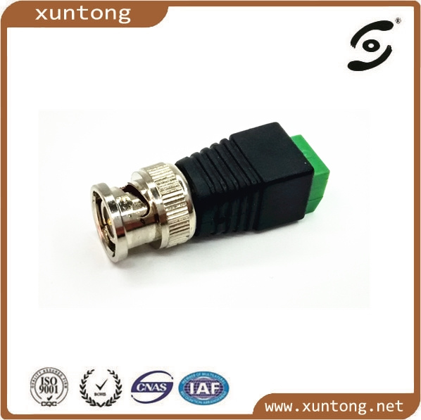 BNC Connector Plug for CCTV Cable, BNC to Positive-Negative Connector