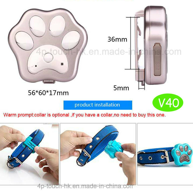 3G/WCDMA Mini GPS Tracker for Pets with Geo-Fence Locationing (V40)