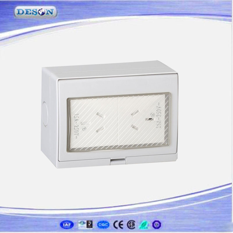 IP55 2 Gang Waterproof Australia Wall Socket